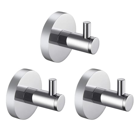 Kibi Circular Bathroom Towel & Robe Hook 3 Count KBA1401CH-3PC